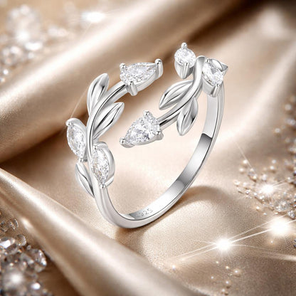 925 Sterling Silver White Gold Plated Pavé Setting CZ Ring for Women  DestGlow
