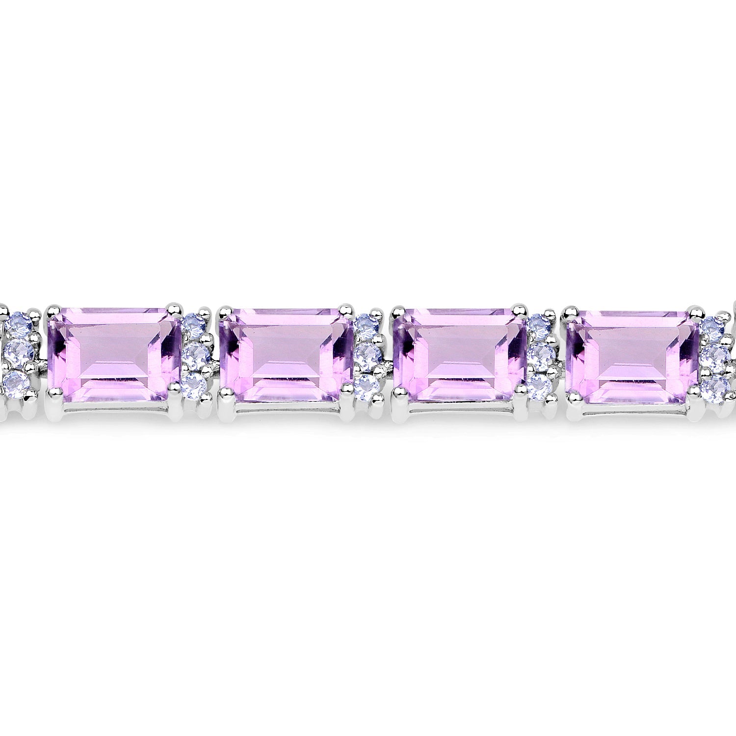 19.19 Carat Genuine Amethyst and Tanzanite .925 Sterling Silver Bracelet by Bids.com