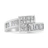 14K White Gold 1 1/2 Cttw Invisible-Set Princess and Channel-Set Baguette Diamond Geometric Bypass Ring Band (G-H Color, SI2-I1 Clarity) - Ring Size 7 by Bids.com