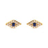 10K Yellow Gold Blue Sapphire and Diamond Accent Evil Eye Stud Earring (H-I Color, I1-I2 Clarity) by Bids.com