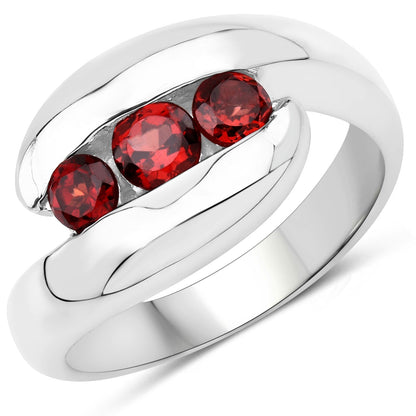 0.74 Carat Genuine Garnet .925 Sterling Silver Ring  DestGlow
