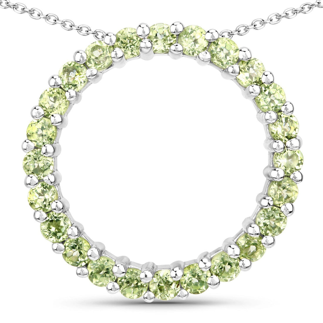 0.84 Carat Genuine Peridot .925 Sterling Silver Pendant  DestGlow