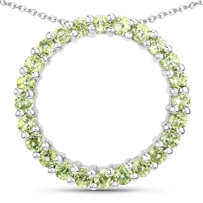0.84 Carat Genuine Peridot .925 Sterling Silver Pendant  DestGlow