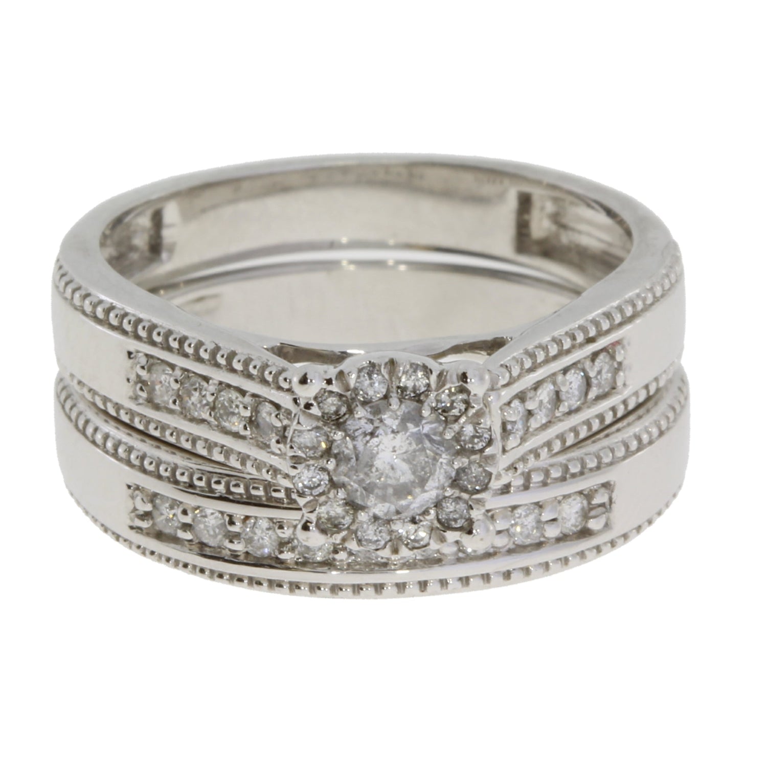 .63ct Diamond Engagement Ring Set 10KT White Gold by Bids.com