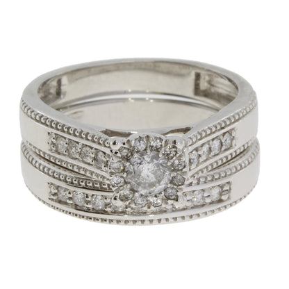 .63ct Diamond Engagement Ring Set 10KT White Gold by Bids.com