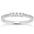 14k White Gold Wedding Band with Pave Set Diamonds and Prong Set Diamonds by Bids.com