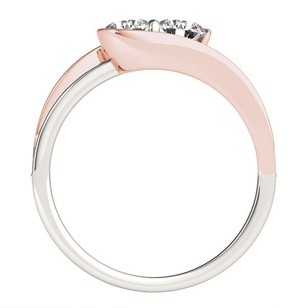Two Stone Diamond Ring in 14k White And Rose Gold (3/4 cttw) by Bids.com