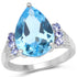 6.86 Carat Genuine Swiss Blue Topaz, Tanzanite & White Topaz .925 Sterling Silver Ring by Bids.com