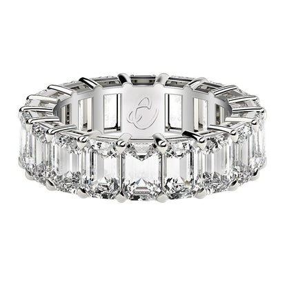 Emerald Cut Lab Grown Diamond Eternity Ring in 14k White Gold (8 cttw FG/VS2) by Bids.com