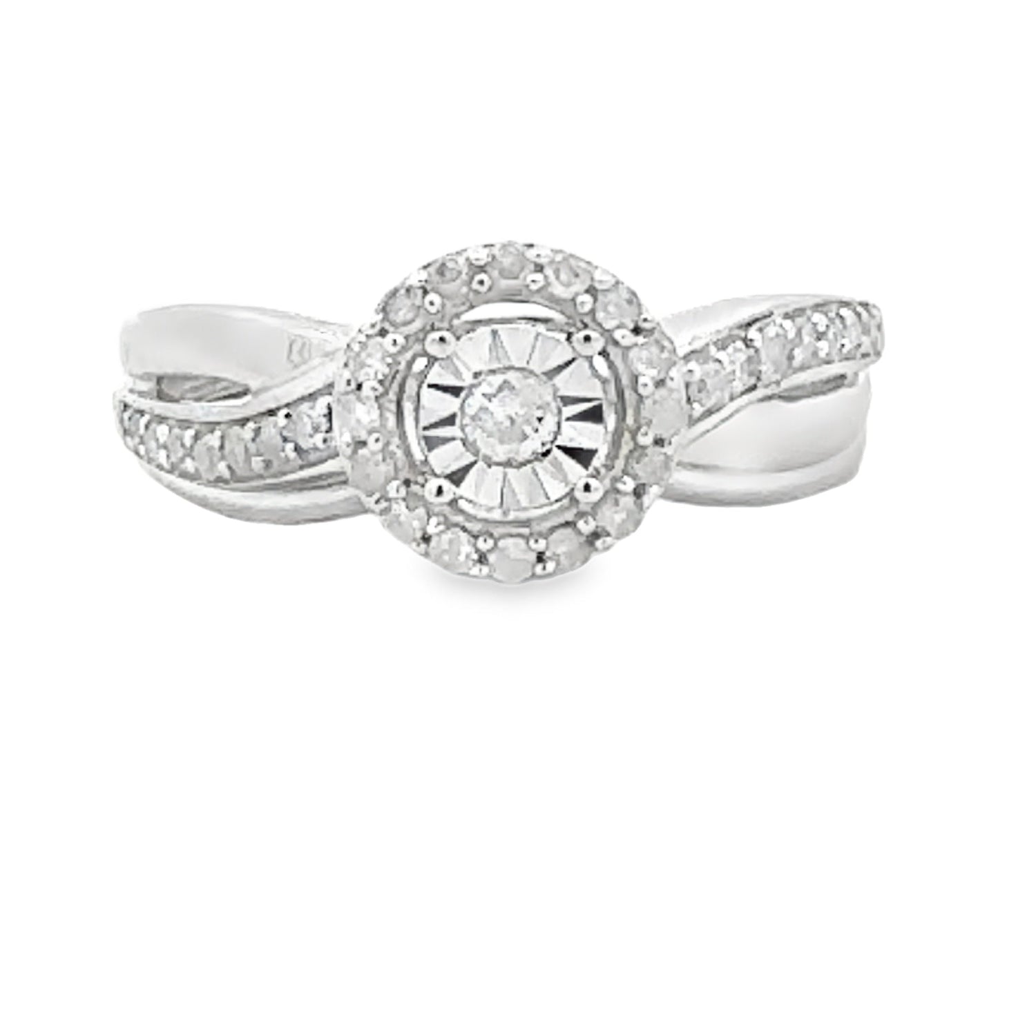 .25ct Diamond Engagement Ring Set Sterling Silver by Bids.com
