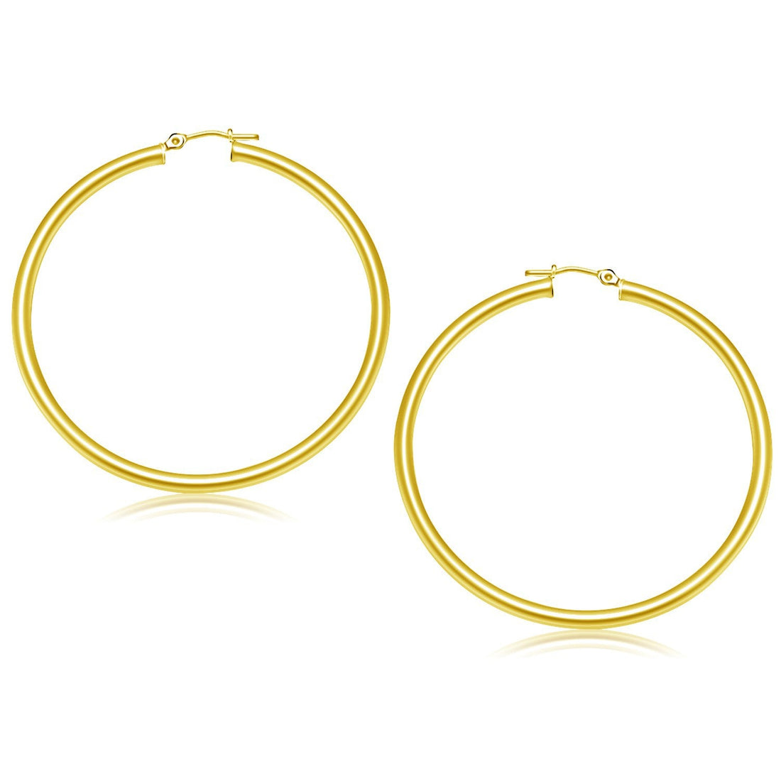 14k Yellow Gold Polished Hoop Earrings (50 mm) by Bids.com