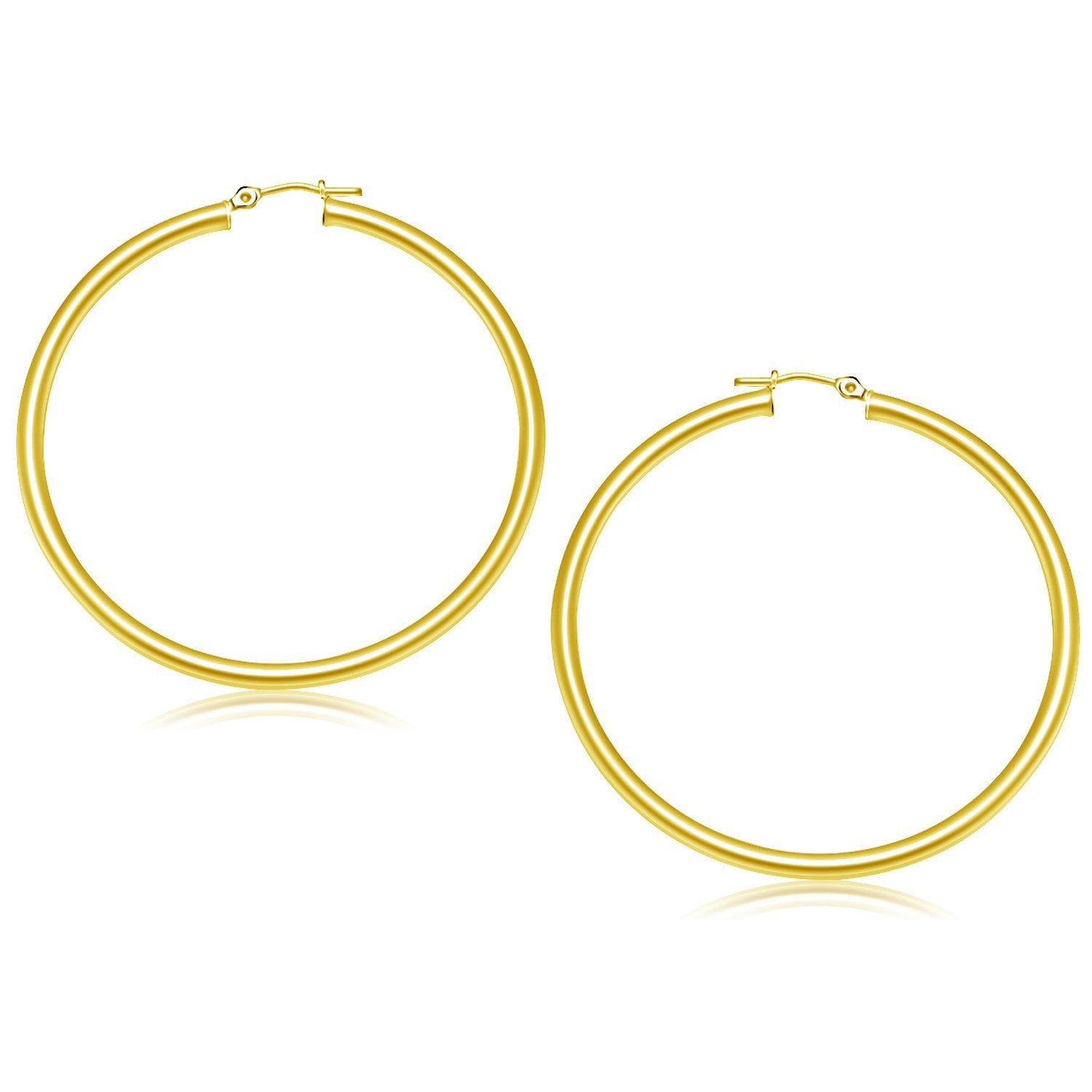 14k Yellow Gold Polished Hoop Earrings (50 mm) by Bids.com