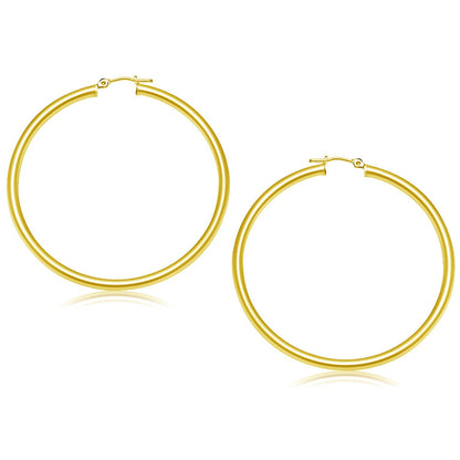 14k Yellow Gold Polished Hoop Earrings (50 mm) by Bids.com