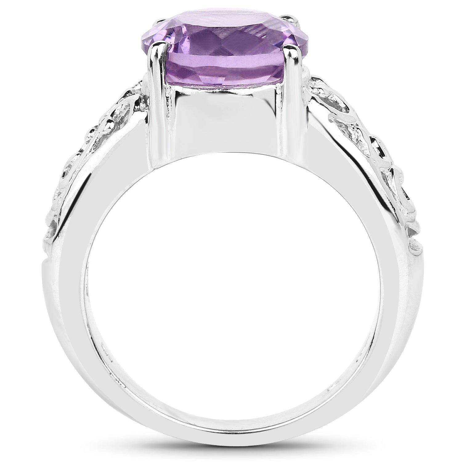 3.30 Carat Genuine Amethyst .925 Sterling Silver Ring by Bids.com