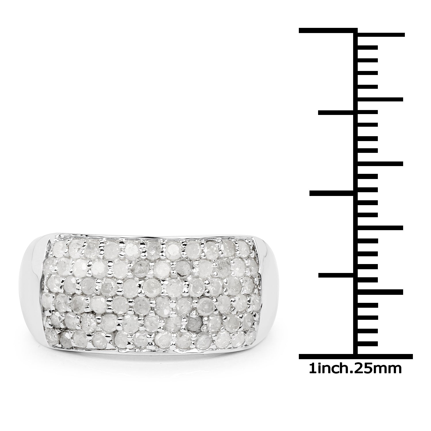 1.21 Carat Genuine White Diamond .925 Sterling Silver Ring by Bids.com