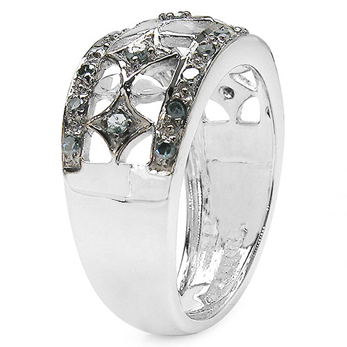 0.29 Carat Genuine Blue Diamond .925 Sterling Silver Ring by Bids.com