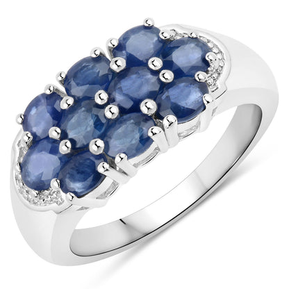 2.00 Carat Genuine Blue Sapphire .925 Sterling Silver Ring by Bids.com