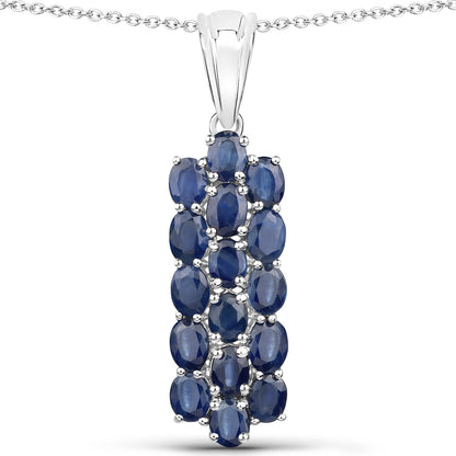 10.40 Carat Genuine Blue Sapphire .925 Sterling Silver 3 Piece Jewelry Set (Ring, Earrings, and Pendant w/ Chain) by Bids.com