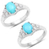 1.92 Carat Genuine Turquoise and White Zircon .925 Sterling Silver Ring by Bids.com