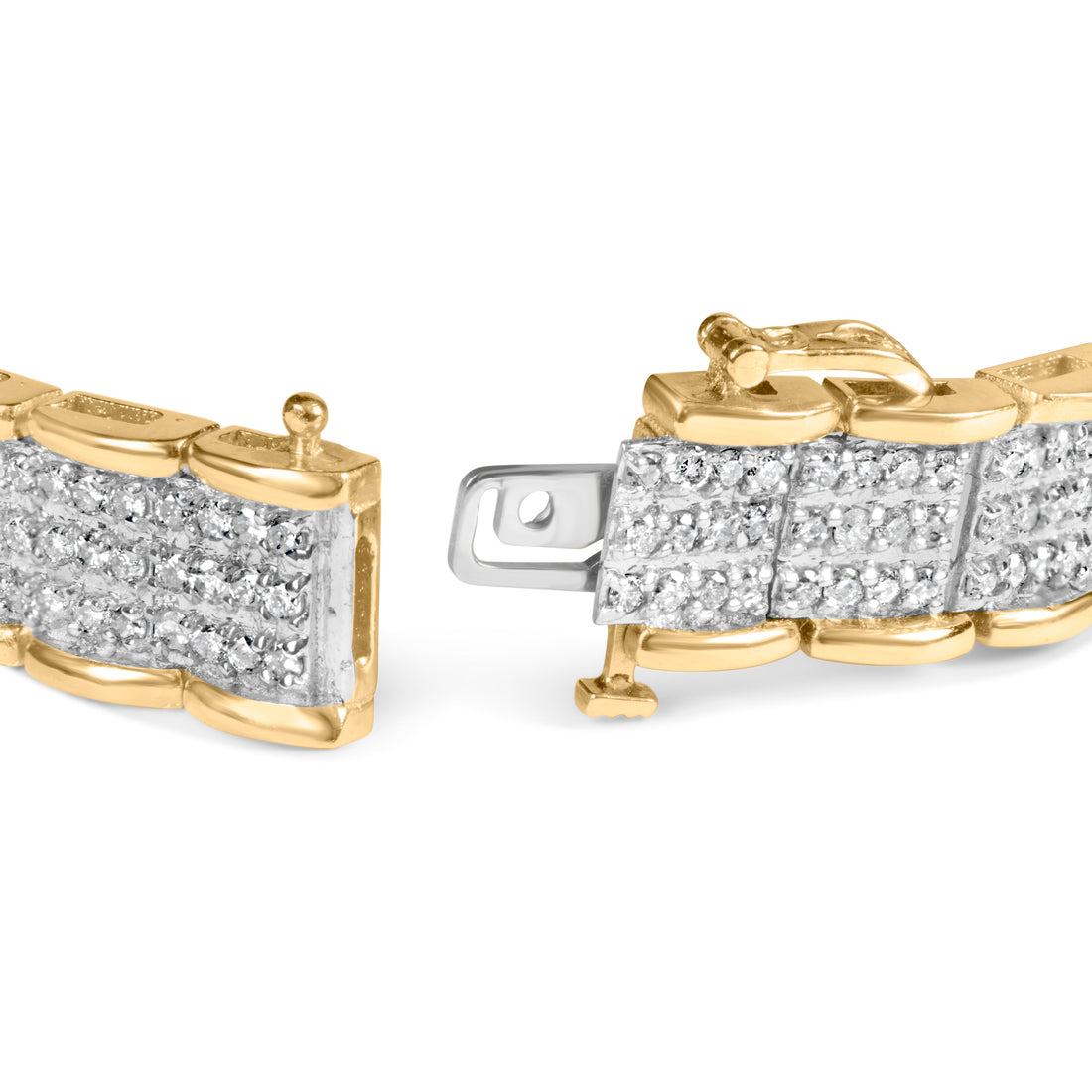 10K Yellow Gold 5.00 Cttw Round-Cut Diamond Link 7" Bracelet (J-K Color, I1-I2 Clarity) by Bids.com