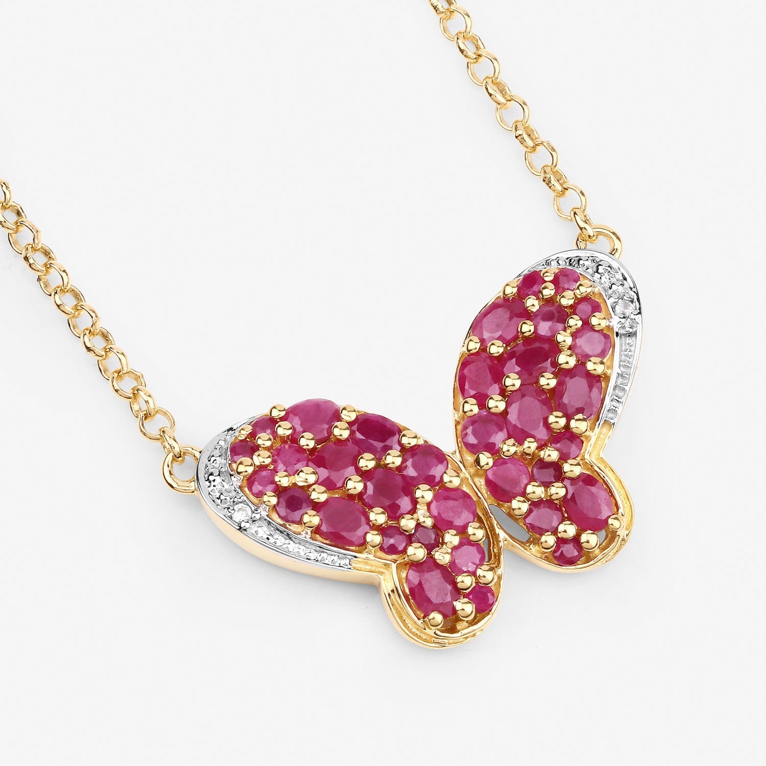 4.15 Carat Genuine Ruby and White Zircon .925 Sterling Silver Pendant by Bids.com