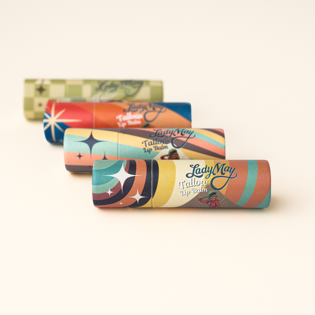 Tallow Lip Balm - CHOOSE A FLAVOR - Natural Beef Tallow Lip Moisturizer with Beeswax &amp; Jojoba Oil by Lady May Tallow