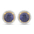 5.20 Carat Dyed Sapphire and White Diamond .925 Sterling Silver Earrings by Bids.com