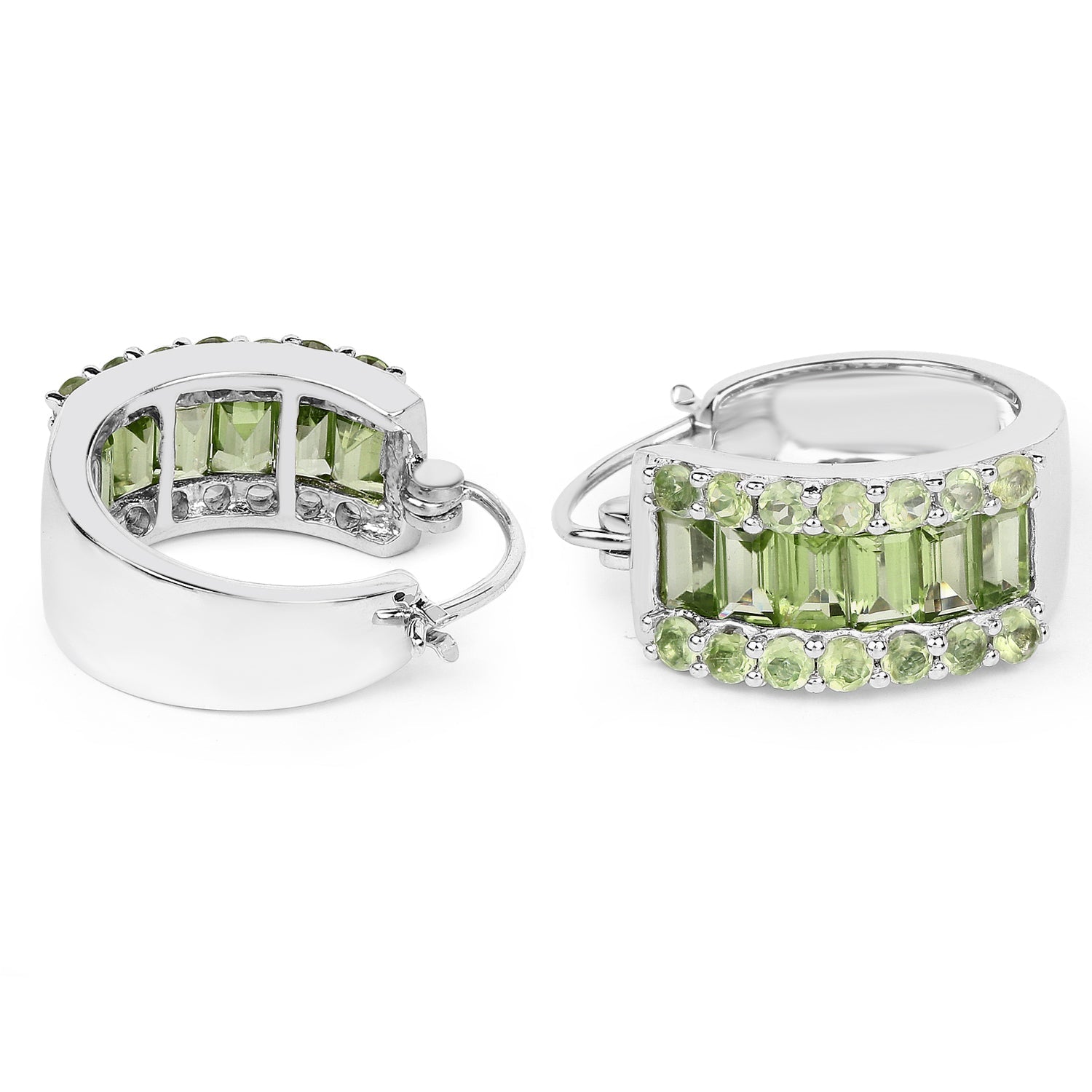 4.96 Carat Genuine Peridot .925 Sterling Silver Earrings  DestGlow