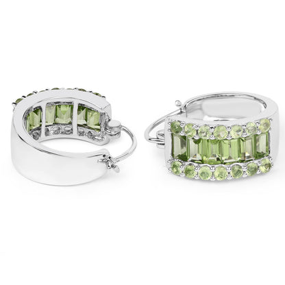 4.96 Carat Genuine Peridot .925 Sterling Silver Earrings  DestGlow
