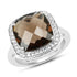 3.96 Carat Genuine Smoky Quartz .925 Sterling Silver Ring  DestGlow