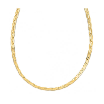 14k Yellow Gold Braided Herringbone Chain (3.20 mm) by Bids.com