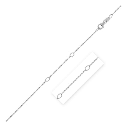 Adjustable Cable Chain in 14k White Gold (1.0mm) by Bids.com