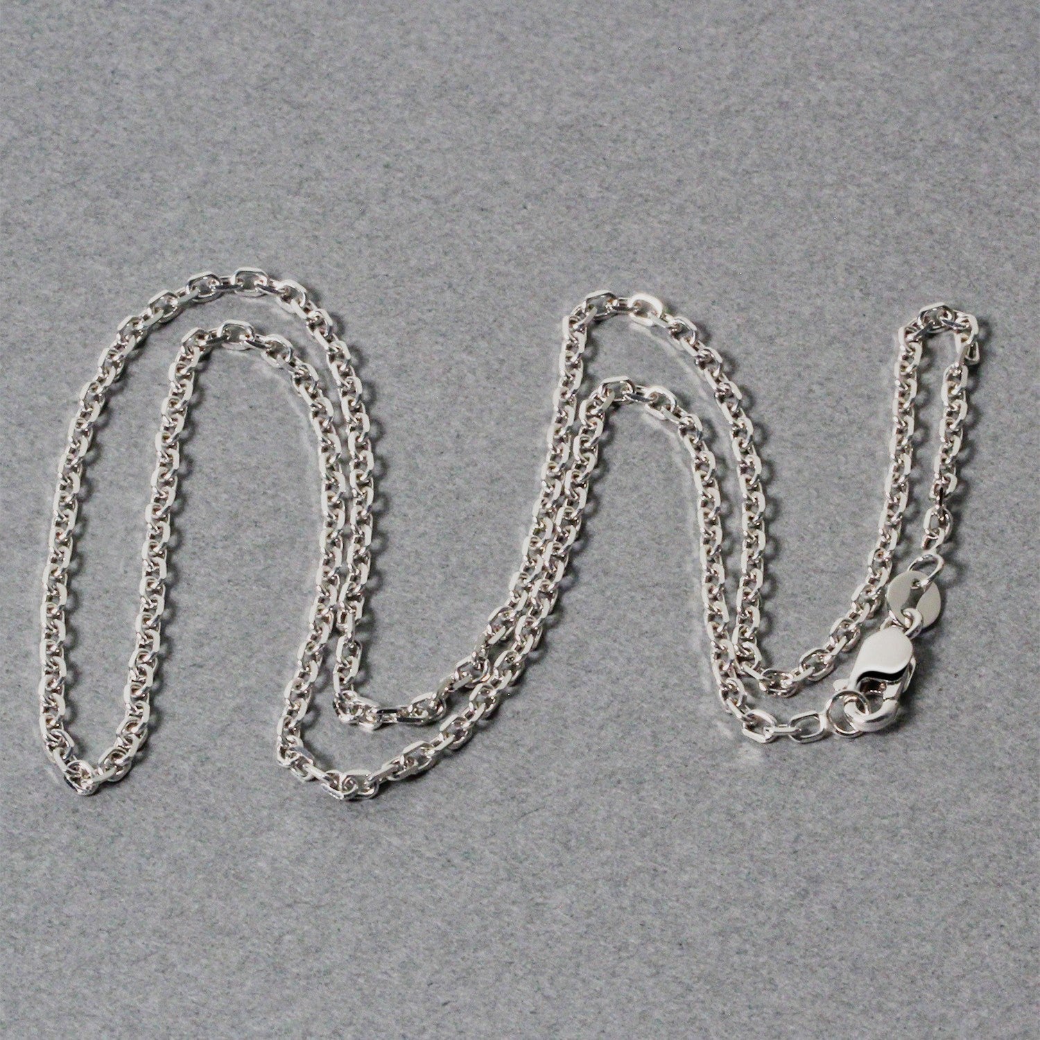 14k White Gold Diamond Cut Cable Link Chain 1.8mm by Bids.com