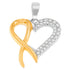 .925 Sterling Silver Two Toned 1/4 cttw Round Cut Diamond Pendant Necklace (H-I, I2-I3) by Bids.com
