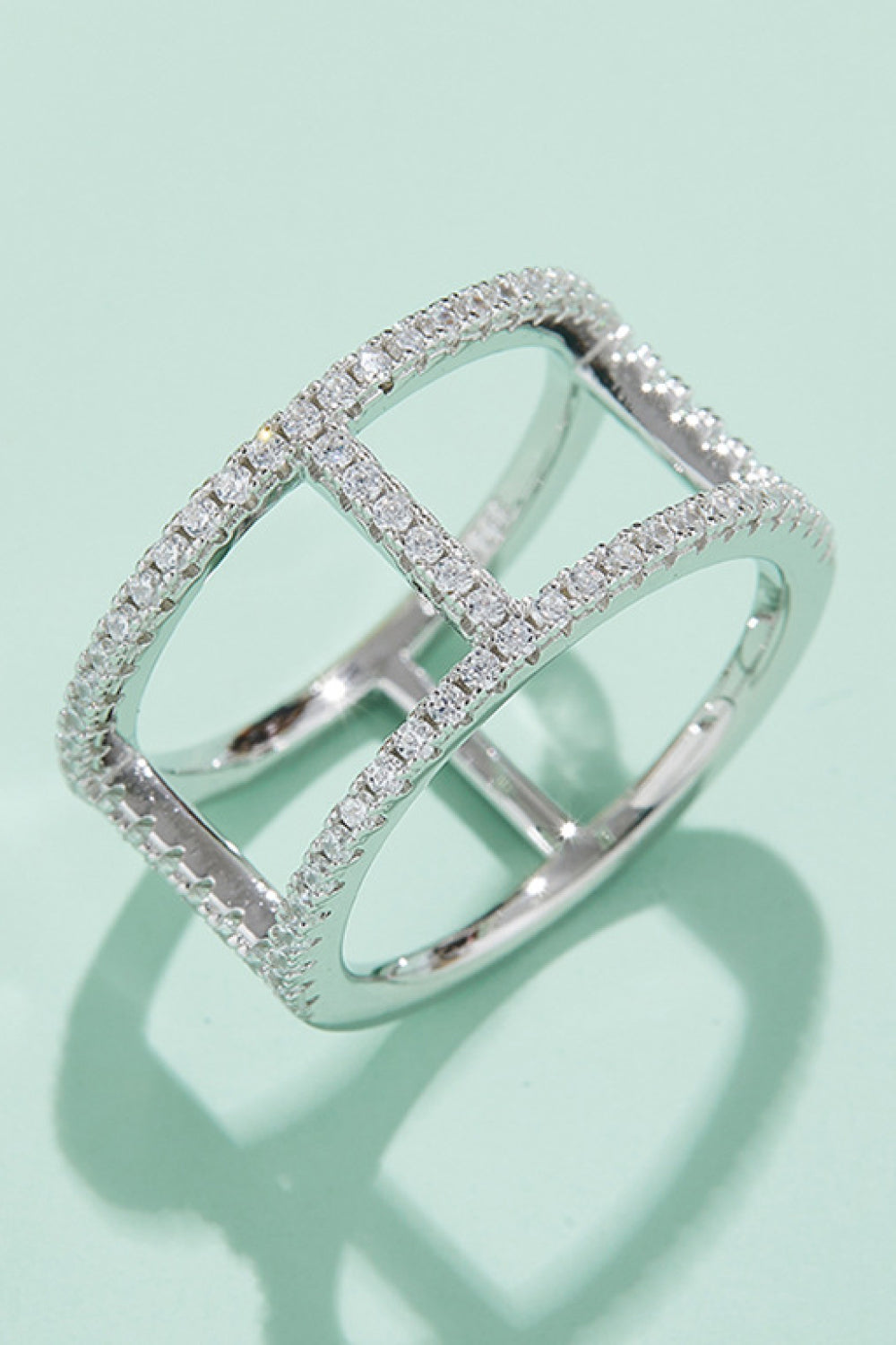 Always Get Better Sparkala™ Box Ring (Platinum Over Pure Sterling Silver) by Sparkala
