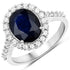3.70 Carat Genuine Blue Sapphire and White Diamond 14K White Gold Ring by Bids.com