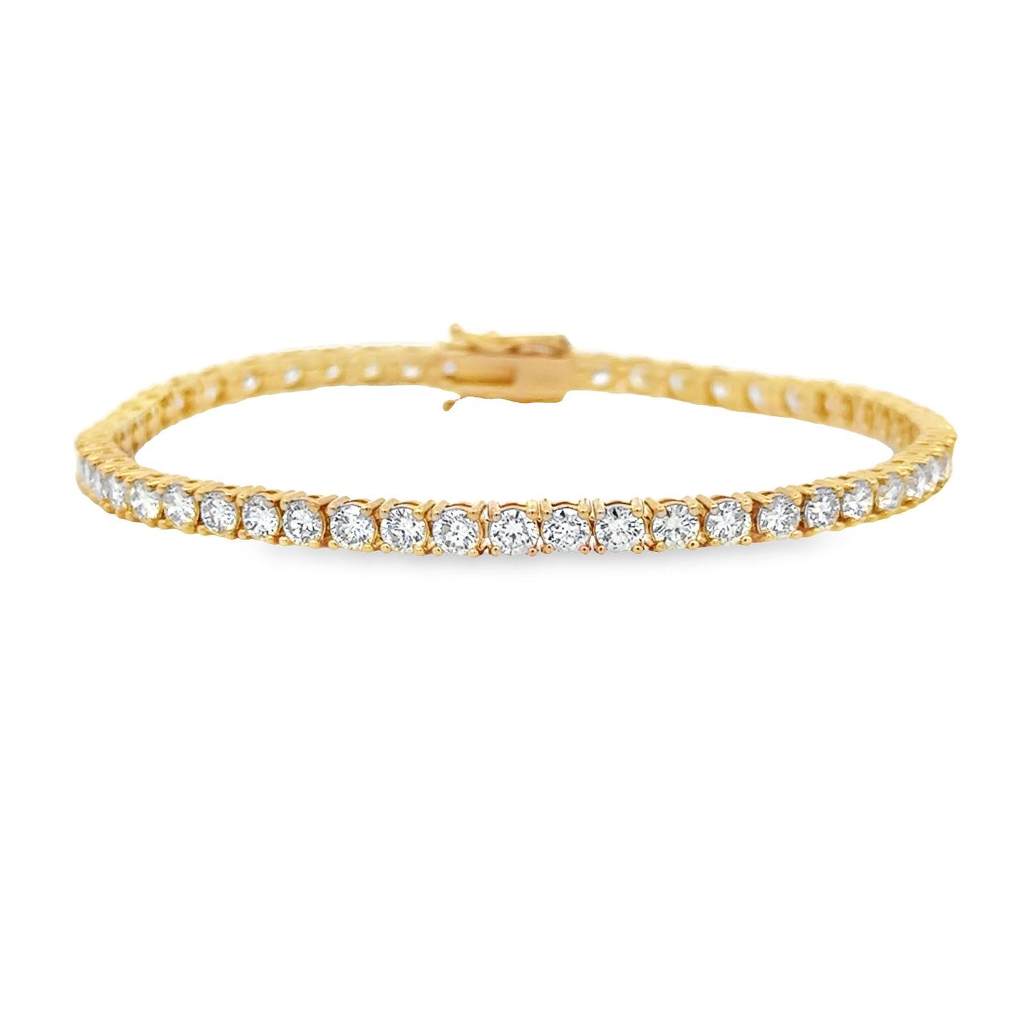 Natural 5.50ct Diamond Tennis Bracelet 18KT Yellow Gold by Bids.com