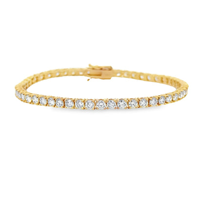 Natural 5.50ct Diamond Tennis Bracelet 18KT Yellow Gold by Bids.com