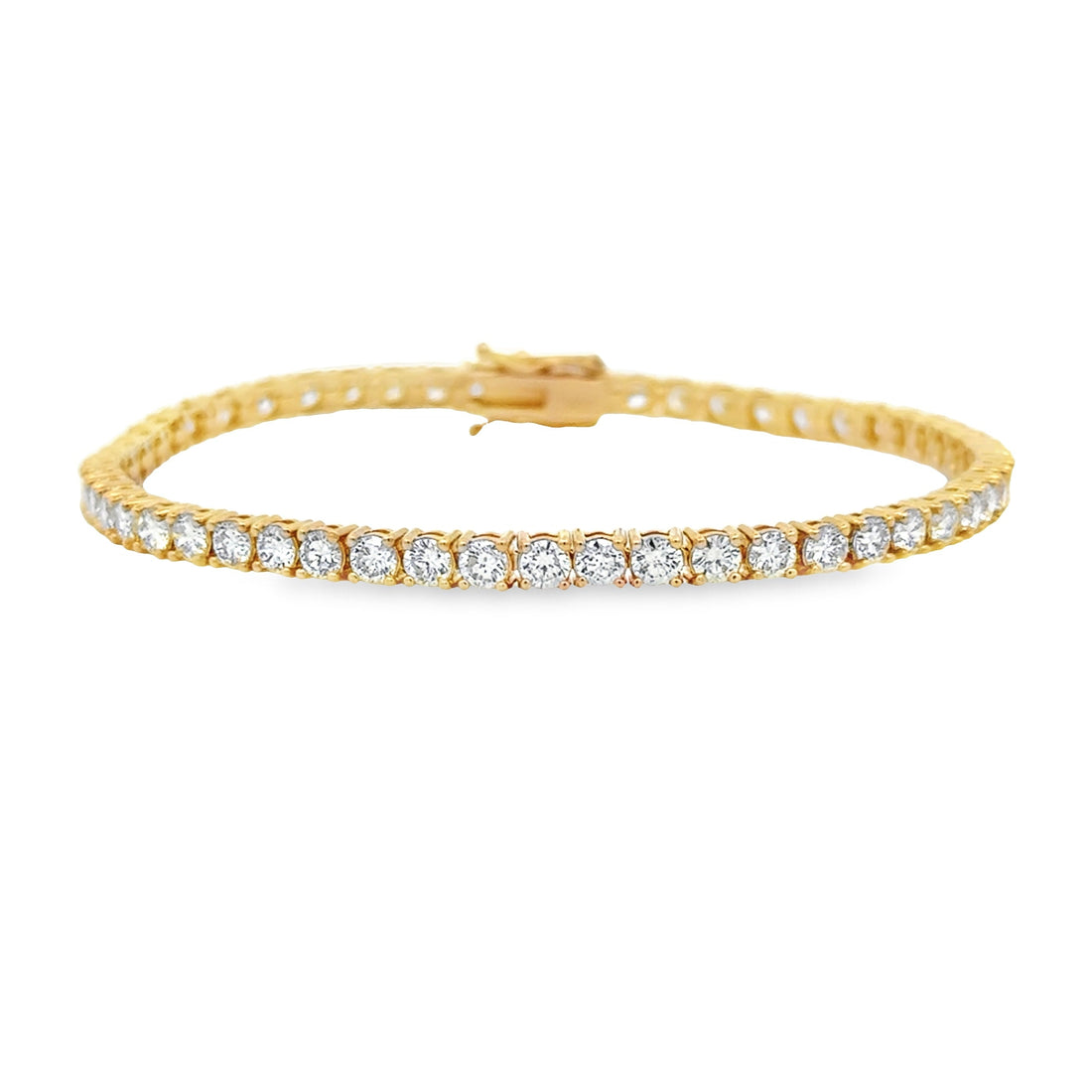 Natural 5.50ct Diamond Tennis Bracelet 18KT Yellow Gold by Bids.com