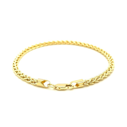 3.3mm 14k Yellow Gold Light Weight Wheat Bracelet by Bids.com