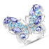 3.60 Carat Genuine Tanzanite and Swiss Blue Topaz .925 Sterling Silver Ring by Bids.com