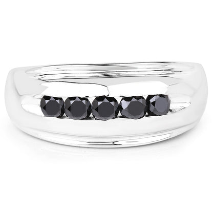 0.50 Carat Genuine Black Diamond .925 Sterling Silver Ring by Bids.com