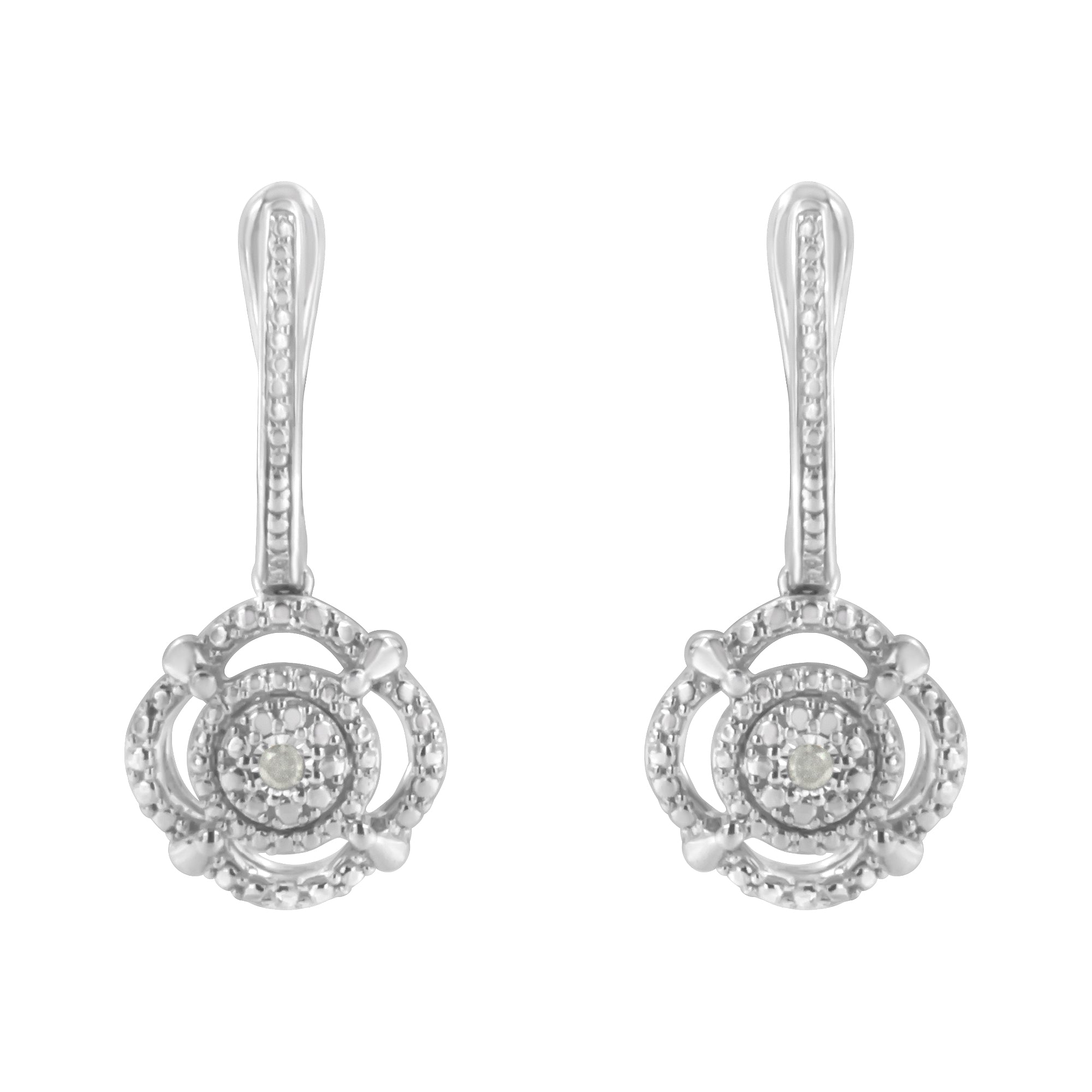 .925 Sterling Silver Miracle-Set Diamond Accent Drop and Dangle Earrings (I-J Color, I3 Clarity) by Bids.com