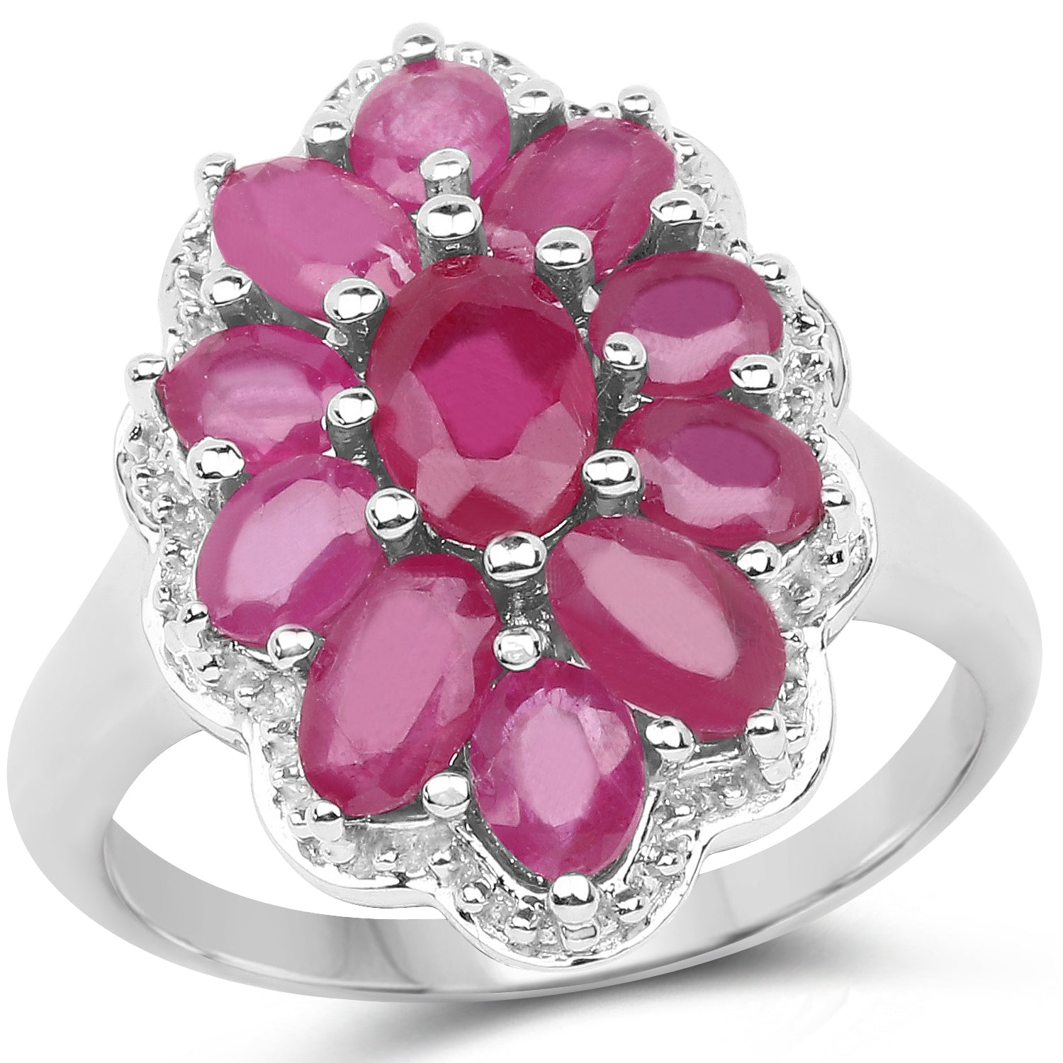 3.05 Carat Glass Filled Ruby .925 Sterling Silver Ring by Bids.com