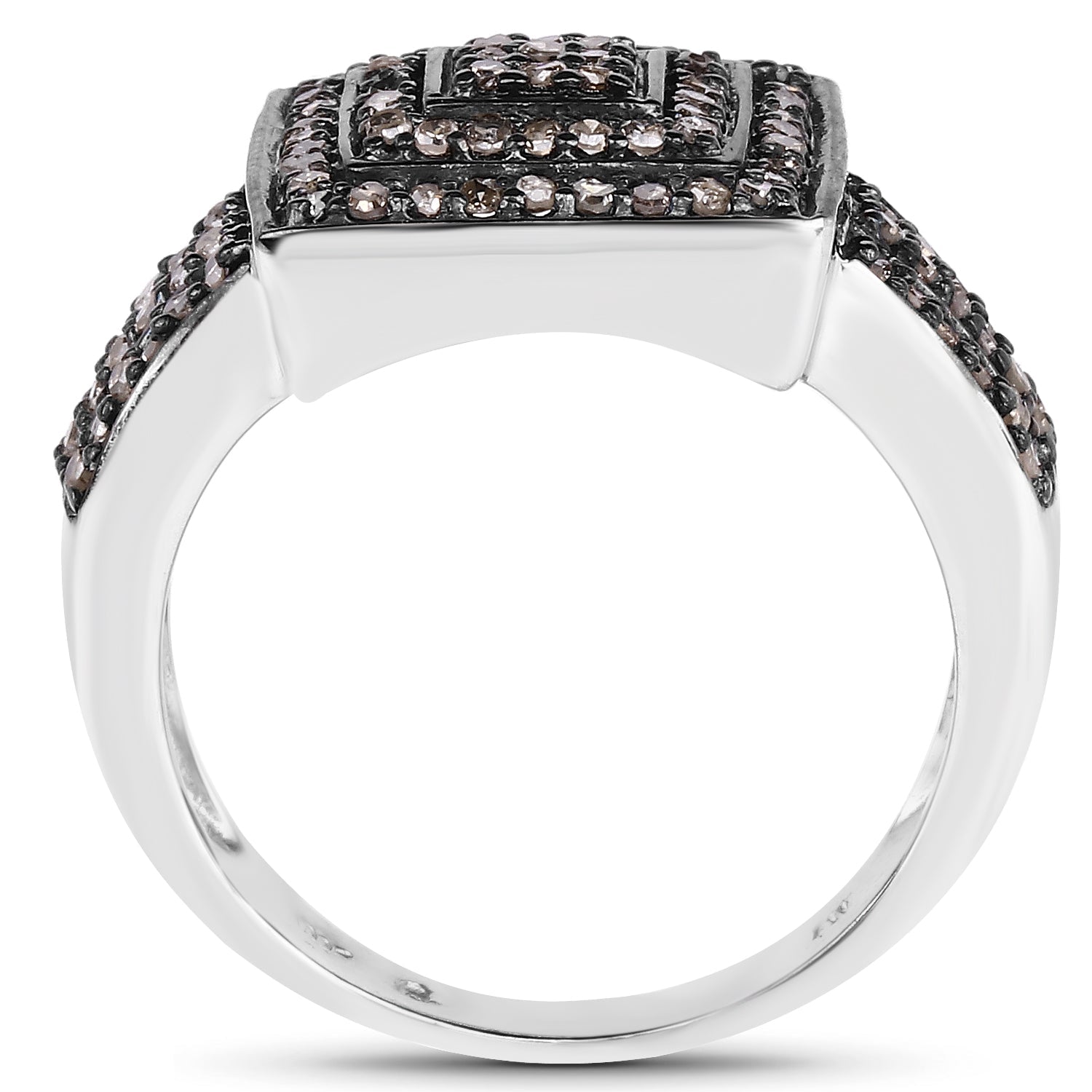 0.42 Carat Genuine Champagne Diamond .925 Sterling Silver Ring by Bids.com