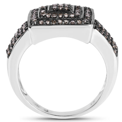 0.42 Carat Genuine Champagne Diamond .925 Sterling Silver Ring by Bids.com