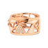 14K Rose Gold 1/3 Cttw Diamond and Pink Tourmaline Cigar Band Ring with White Enamel (G-H Color, SI1-SI2 Clarity) by Bids.com