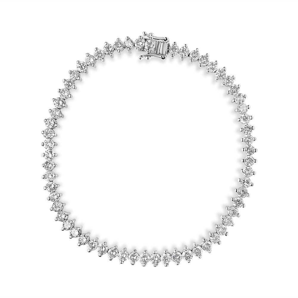 14K White Gold 5 1/2 Cttw Round Diamond 2-Prong Tennis Bracelet (H-I Color, SI2-I1 Clarity) - 7" by Bids.com