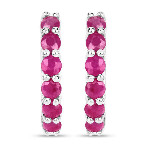 1.56 Carat Genuine Ruby .925 Sterling Silver Earrings  DestGlow