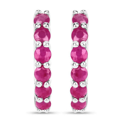 1.56 Carat Genuine Ruby .925 Sterling Silver Earrings  DestGlow